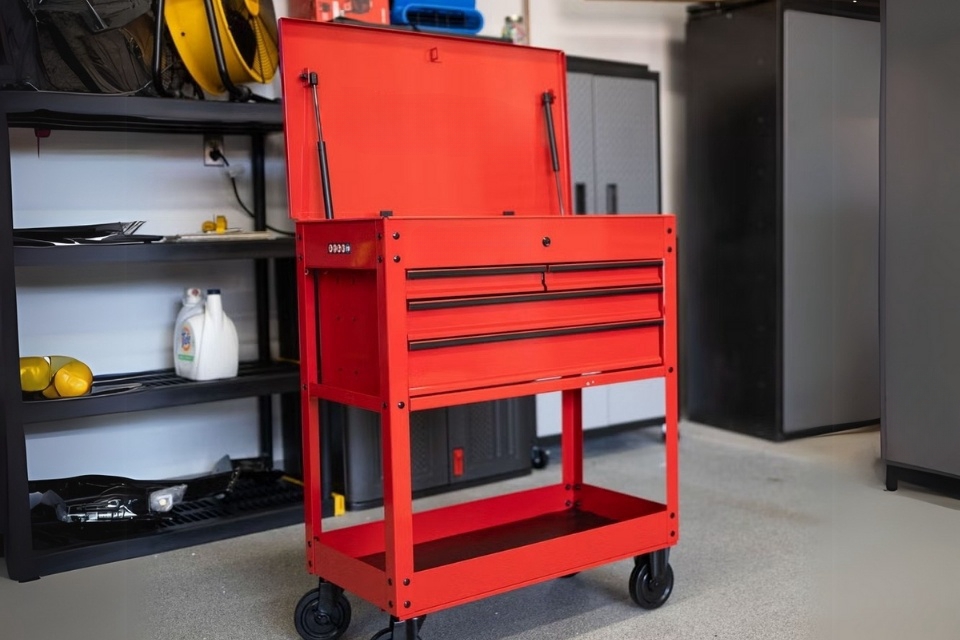 Coffre à outils sur roulettes